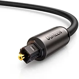 Оптический аудиокабель UGREEN AV122 1,5 м тослинк Toslink штекер на Toslink штекер S/PDIF с фиксаторами штекеров чёрный (70891)