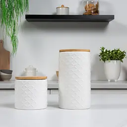 Ємність для зберігання МВМ My Home, 450 мл, біла (KP-18 S WHITE/WOOD) - мініатюра 5