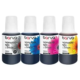 Комплект чорнил Barva Epson 101, Black / Cyan / Magenta / Yellow, 4x140 мл, водорозчинні/пігментні, флакон OneKey (E101-140-MP)