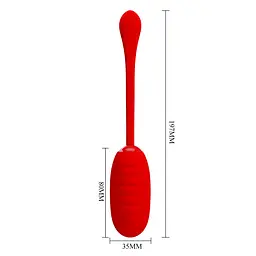 Віброяйце Pretty Love Kirk Super Soft Silicone 19,7 см (червоний) - мініатюра 16