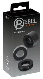 Набір ерекційних кілець Rebel Ball Stretching Kit, 3 шт (чорний) - мініатюра 9