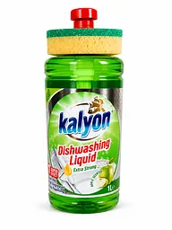 Засіб для миття посуду з губкою Kalyon Extra Strong Яблуко 1 л