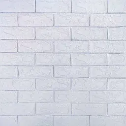 Самоклеюча декоративна 3D панель 3D Loft під білу матову цеглу зі сріблом 700x770x7 мм
