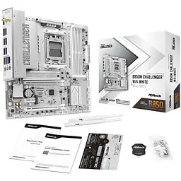 ASRock B850M CHALLENGER WIFI WHITE (AM5/B850, 4*DDR5, 2xPCIex16, HDMI, 4xSATA,2xM.2, 2.5GLan, mATX) - мініатюра 2