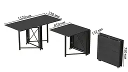 Стіл-книга трансформер Оріон 2 Ferrum-decor 750x1520x730 Чорний метал ДСП Сосна Кембра 16 мм (FRD-104585) - мініатюра 5