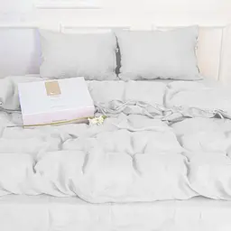 Комплект постільної білизни MirSon Natural Linen Winter flower льон полуторний білий (2200008249182) - мініатюра 4