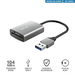 Зчитувач флеш-карт Trust Dalyx Fast USB 3.2 Card reader (24135) - мініатюра 10