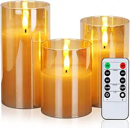 LED свічки Amagic, набір 3 шт у скляних колбах, з пультом ДК і таймером