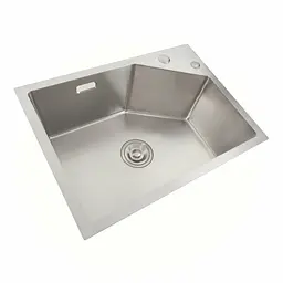 Кухонна мийка Platinum Handmade 580x430x220 (з кріпленням +повна комплектація), Нержавіюча сталь - мініатюра 3