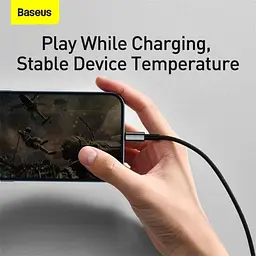Кабель Baseus Tungsten Gold Fast Charging Cable USB to Lightning 2.4A 1m CALWJ-01 Black - мініатюра 6
