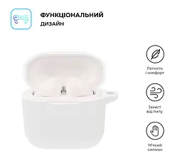 Силіконовий чохол для навушників Xiaomi Redmi Buds 3, Hang Case, білий, ультратонкий захисний кейс товщиною 2 мм, захист від подряпин, пилу та ударів, компактний, з карабіном для кріплення, ArmorStandart (ARM67079) - мініатюра 2