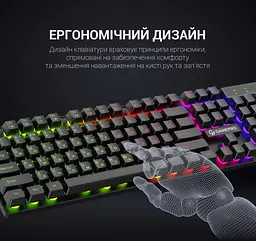 Ігрова клавіатура GamePro GPGK-296 Headshot USB RGB Black - мініатюра 9