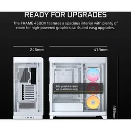 Корпус Corsair FRAME 4500X LX-R RGB Tempered Glass без БП White (CC-9011317-WW) - мініатюра 14