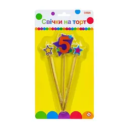 Свічка Maxi Stars "5" висотою 4,5 см, 3 шт. (MX620080-5)