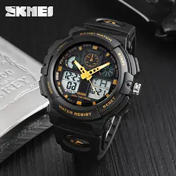 Чоловічий водонепроникний наручний годинник Skmei 1270 Золотистий - мініатюра 7