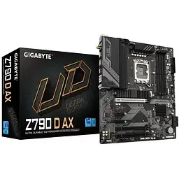 Материнська плата Gigabyte LGA1700, Z790 D AX, Z790, 4xDDR5, Int.Video(CPU), 4xSATA3, 3xM.2, 1xPCI-E 5.0x16, 1xPCI-E 4.0x16, 1xPCI-E 3.0 x1, Realtek 7.1, Realtek 2.5GbE, WiFi 6E, Bluetooth 5.3, 9xUSB3.2/6xUSB2.0, HDMI/DP, ATX - мініатюра 2