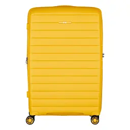 2E Валіза, Aero, поліпропілен, велика, 99/119 л, TSA, 4 колеса, EXP, бурштиново-жовтий - мініатюра 2