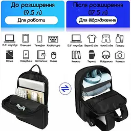 Рюкзак Tigernu T-B9013 15.6 Black - мініатюра 5