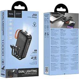 Зовнішній акумулятор Hoco J151 Spirit 10000mAh 10W Black [150667] - мініатюра 4