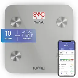 Ваги підлогові Tefal Goodvibes Life Bluetooth 160 кг AAAx3 в комплекті скло сірі - мініатюра 2
