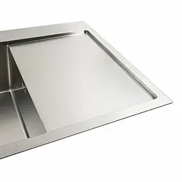 Кухонна мийка нержавійка 78x48 L Platinum Handmade (два отвори, круглий сифон 3,0/0,8), Нержавіюча сталь - мініатюра 5