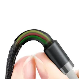 USB кабель Baseus Cafule for Ligtning 2,4A/0,5m. чорно-сірий CALKLF-AG1 - мініатюра 8