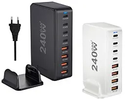 Зарядний пристрій YMS-858 240W для GAN3 (1Type-C100W+3Type-C30W/4USBQC3.018W) Білий - мініатюра 7