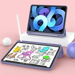 Чохол-книжка BeCover Tri Fold Soft TPU з кріпленням Apple Pencil для Apple iPad Air 4 10.9 2020/2022 Purple (706751) - мініатюра 4