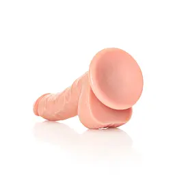 Фалоімітатор RealRock Curved Realistic Balls 7" 18 см (тілесний) - мініатюра 2