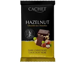 Шоколад чорний Cachet Dark chocolate Hazelnut 54% какао с фундуком 300г.
