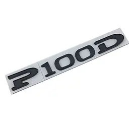 Емблема напис P100D для Tesla 140х17мм ЧОРНИЙ метал (на скотчі)