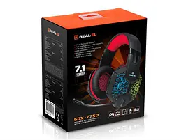 Гарнітура REAL-EL GDX-7750 Чорний/Червоний - мініатюра 8