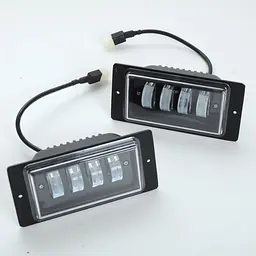 Протитуманні фари LED для ВАЗ 2110 / 174x84x46 мм / 40W / 4 x 10W / Лінзовані / чорний відбивач / IP67
