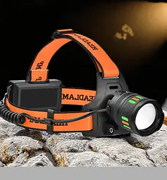 Налобний ліхтар XPRO NIGHT VISION FLUORESCENCE BL-T203-TG з білим та червоним світлом, 2x18650, зарядкою USB Type-C, водонепроникним корпусом, регульованим зумом (47142-203_214)
