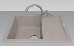 Кухонна мийка Adamant ANILA terra 645x495x200 мм, з крилом 64,5 см - мініатюра 2