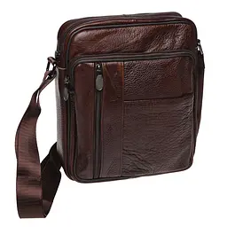 Чоловіча сумка Borsa Leather K18450 23x20x6 см Коричневий (10843)