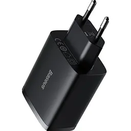 Сетевое зарядне пристрій Baseus Compact Charger 3-USB 17W EU чорний CCXJ020101 - мініатюра 4