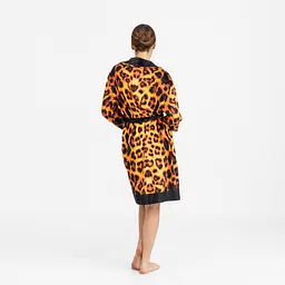 Халат жіночий з плюшевого велюру ексклюзивний Leopard 18275 L-XL - мініатюра 3