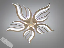 Стельова LED люстра для спальні та вітальні Diasha 2527/5G золото 75 см 78W з пультом