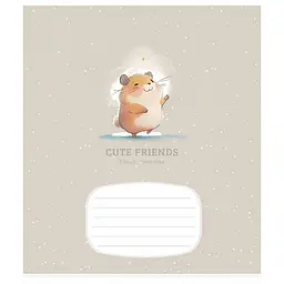 Зошит учнівський "Cute friends" 012-3292K-4 в клітинку, 12 аркушів
