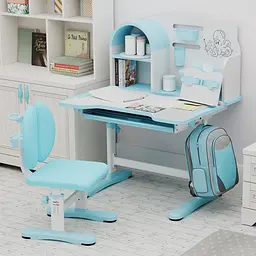Комплект меблів Mealux Octo Blue: стіл + стільчик + полиця (BD-33 BL) - мініатюра 4