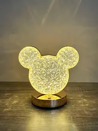 Декоративна LED-лампа Mickey PC-8218 акумуляторна настільна з кришталевим ефектом і сенсорним керуванням 3 режимами світіння - мініатюра 4
