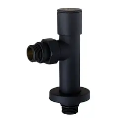 Набір Кран вентильний кутовий з американкою Solomon Lux 1/2″ 7777 (2шт.) Black 000020284 - мініатюра 2