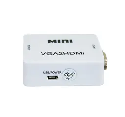 Перехідник з VGA HDMI зі звуком MiNi VGA2HDMI білий конвертор vga to hdm - мініатюра 3