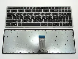 Клавіатура для LENOVO IdeaPad U510, Z710 (RU Black Silver frame). Оригінал.