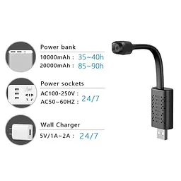 Міні камера WIFI USB на гнучкому шлейфі з підсвіткою Nectronix U22, HD 720P, датчик руху (100698) - мініатюра 7