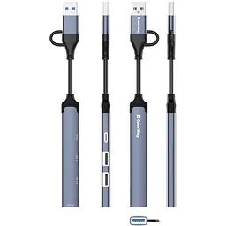 Хаб USB СolorWay USB-A/USB-C 4-в-1 USB2.0х2/USB3.0/USB-C2.0 - мініатюра 5