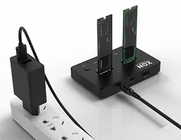 Док-станція клонувальник XON MemoryDock для M.2 NVMe PCIe + NGFF SATA USB 3.1 Type-C Чорний (XMD1C13NN2PB 6488) - мініатюра 5