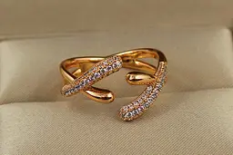 Кільце Xuping Jewelry подвійна рогатка р 16+ золотисте