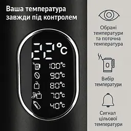 Електрочайник ADE з регулюванням температури чорний (KG2100-2) - мініатюра 7